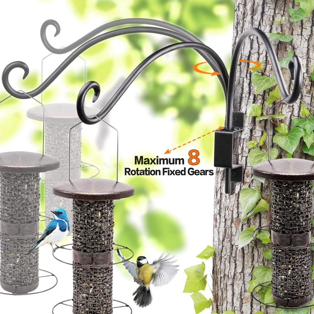Bird Feeder Hanger Outdoor: 16" Swivel Heavy Duty Wall Mount Bracket