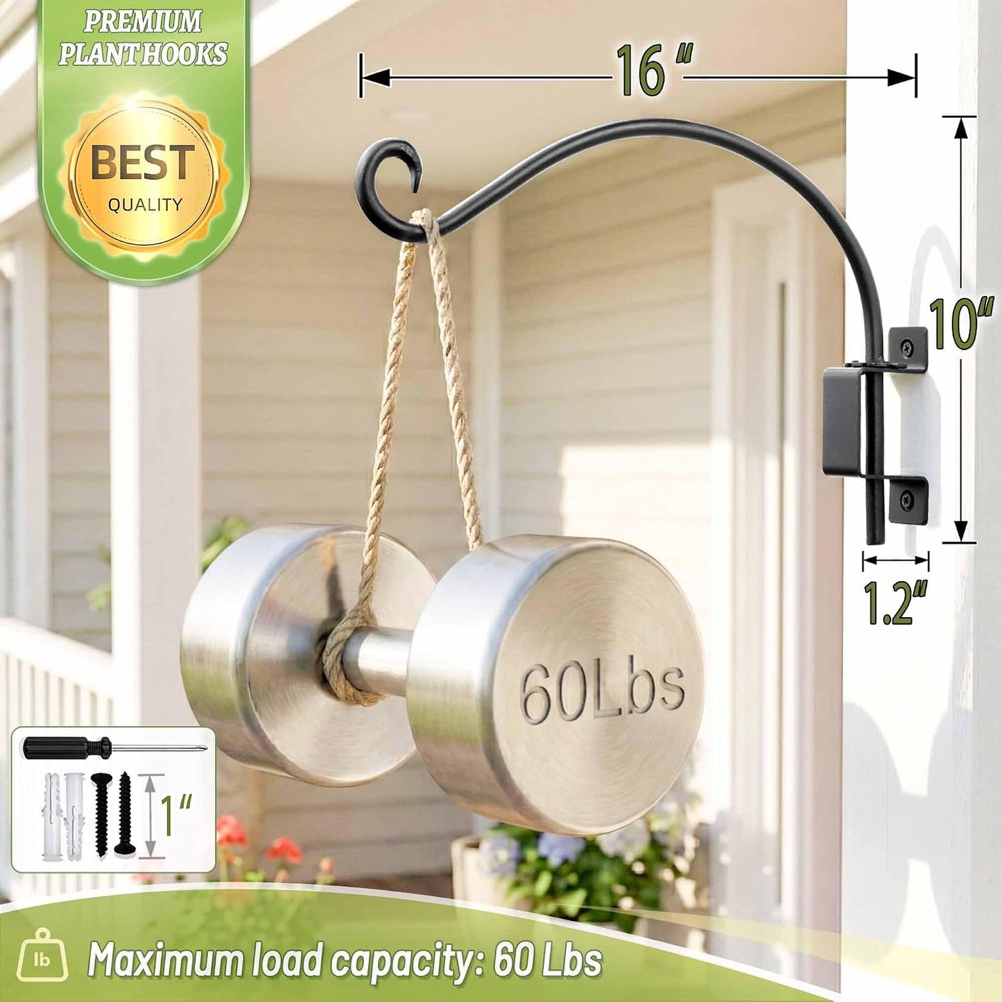 Bird Feeder Hanger Outdoor: 16" Swivel Heavy Duty Wall Mount Bracket