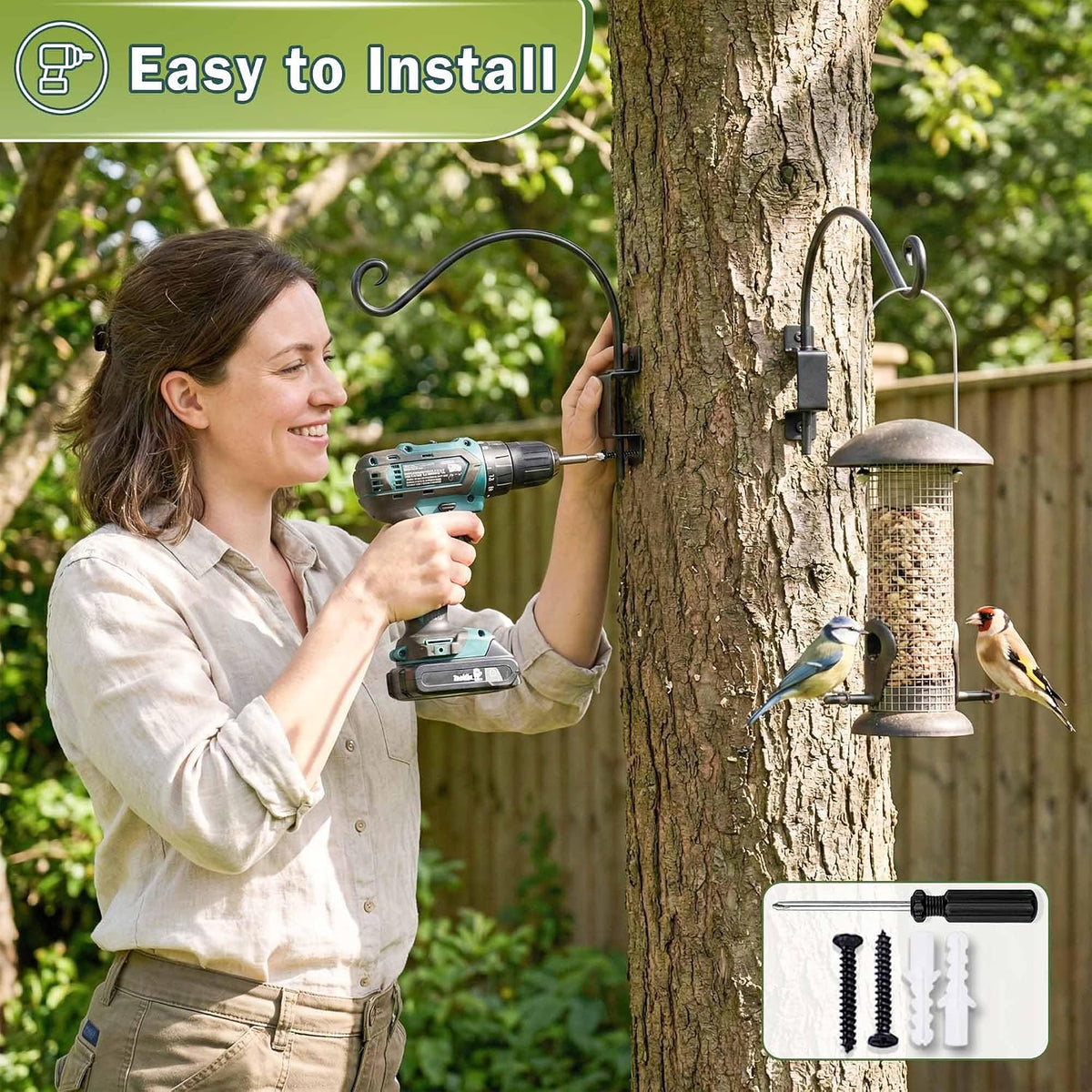 Bird Feeder Hanger Outdoor: 16" Swivel Heavy Duty Wall Mount Bracket