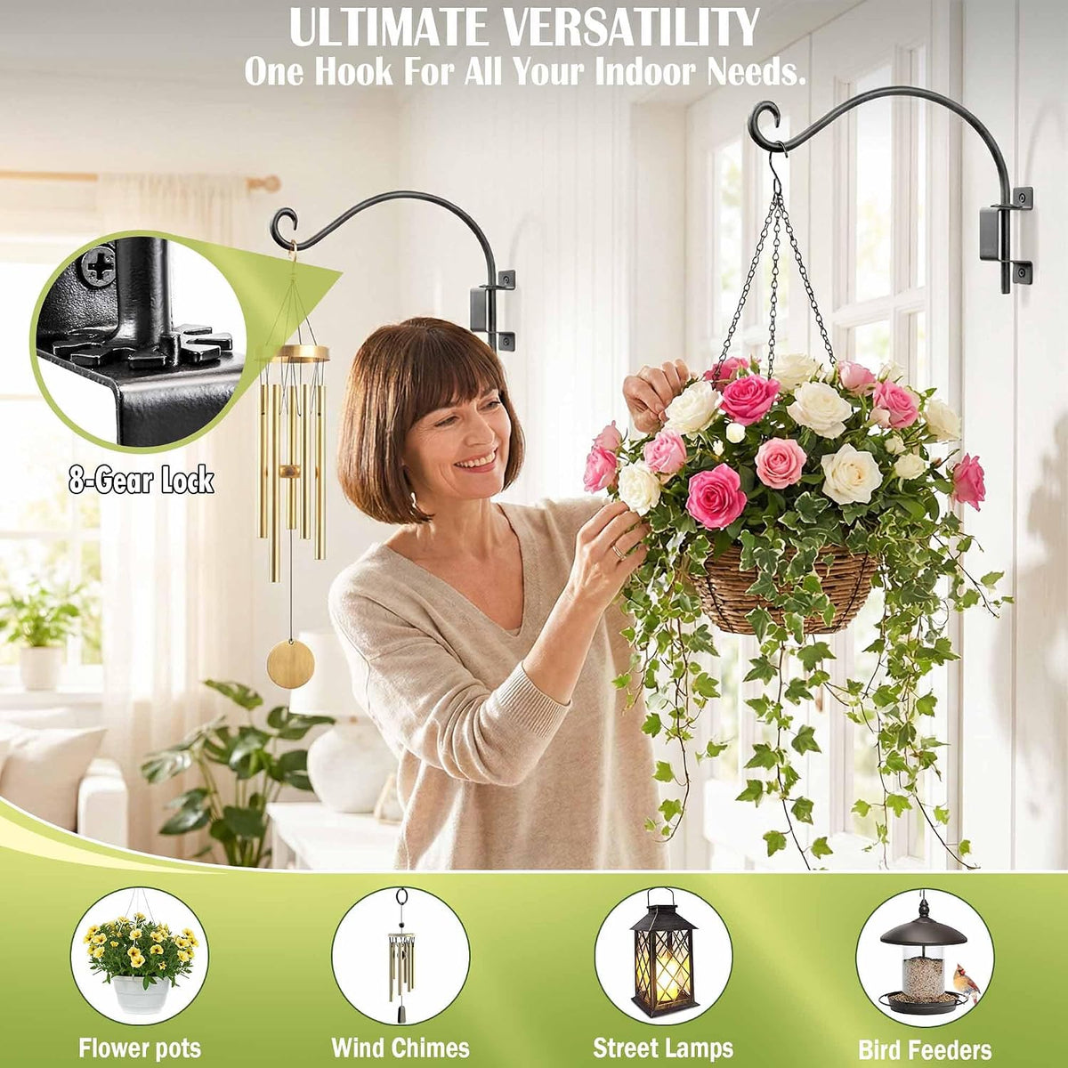 Bird Feeder Hanger Outdoor: 16" Swivel Heavy Duty Wall Mount Bracket