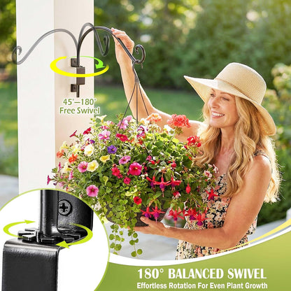 Bird Feeder Hanger Outdoor: 16" Swivel Heavy Duty Wall Mount Bracket