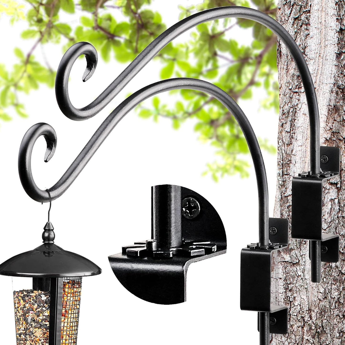Bird Feeder Hanger Outdoor: 16" Swivel Heavy Duty Wall Mount Bracket