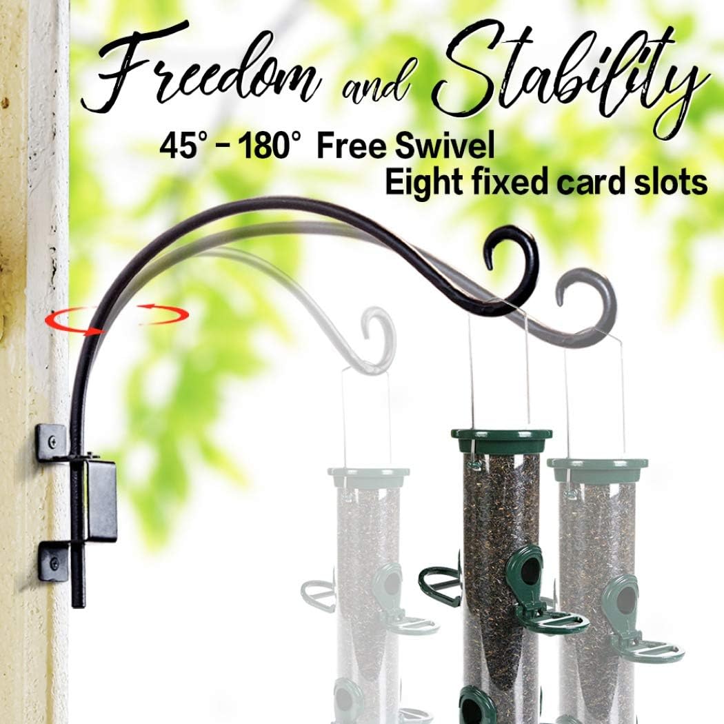 Bird Feeder Hanger Outdoor: 16" Swivel Heavy Duty Wall Mount Bracket