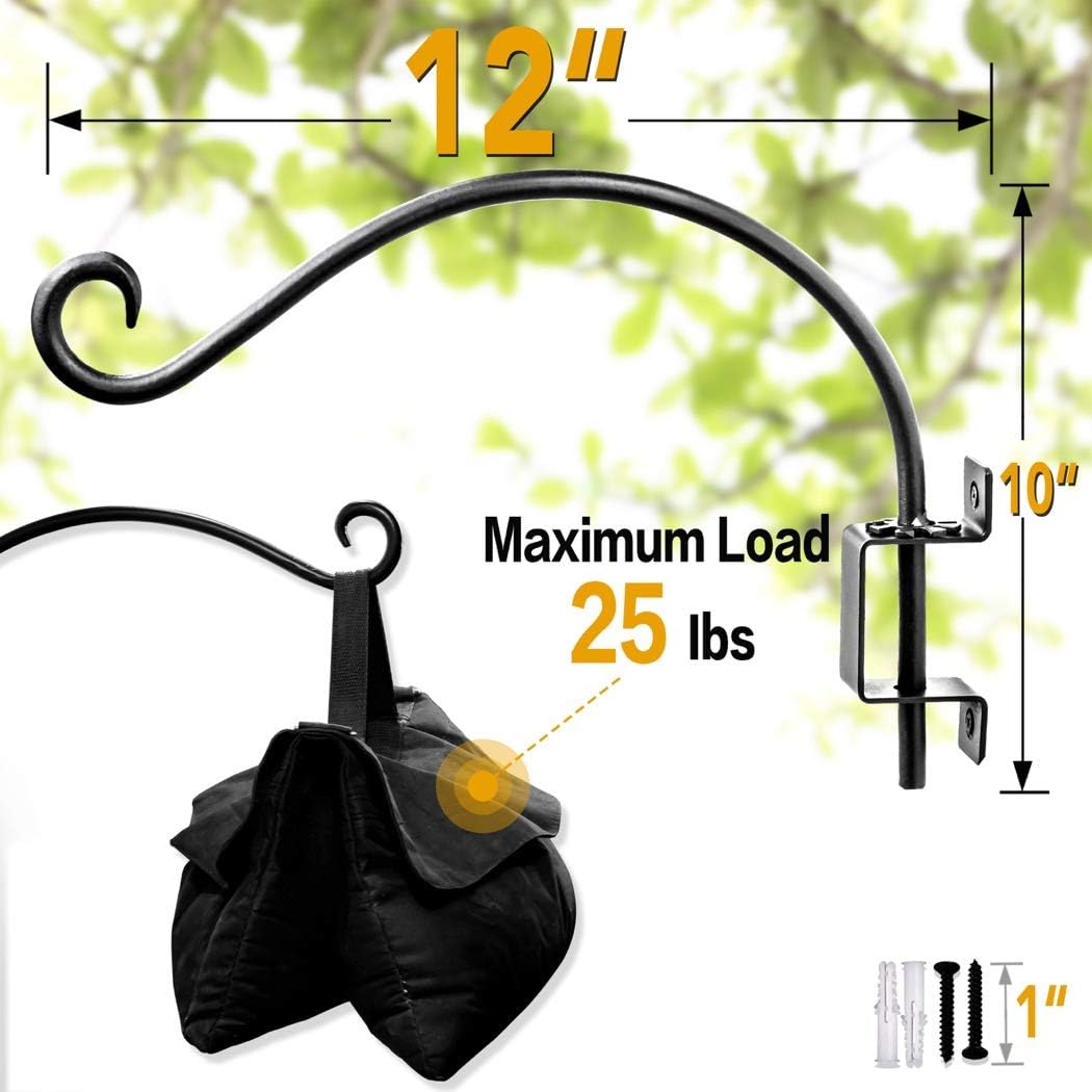 Bird Feeder Hanger Outdoor: 16" Swivel Heavy Duty Wall Mount Bracket