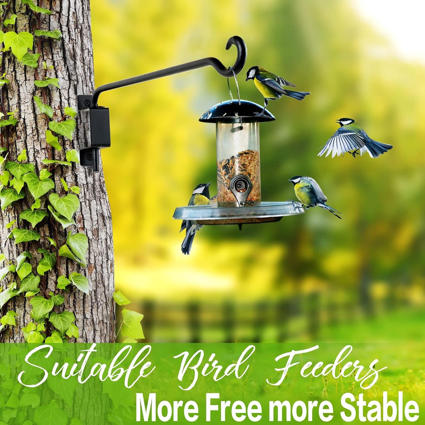 Bird Feeder Hanger Outdoor: 16" Swivel Heavy Duty Wall Mount Bracket