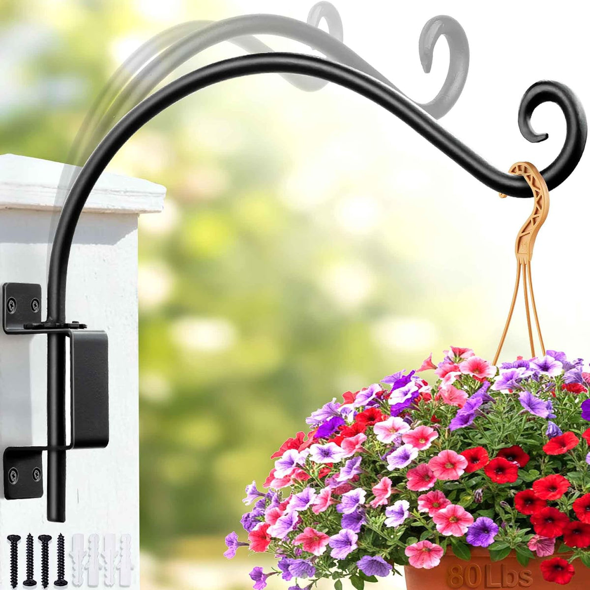 Bird Feeder Hanger Outdoor: 16" Swivel Heavy Duty Wall Mount Bracket