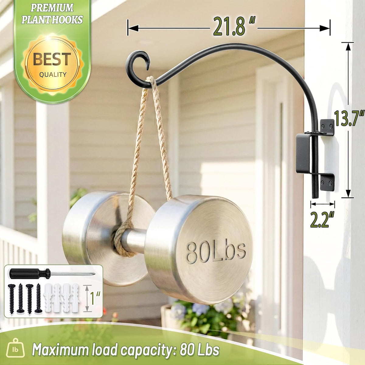 Bird Feeder Hanger Outdoor: 16" Swivel Heavy Duty Wall Mount Bracket