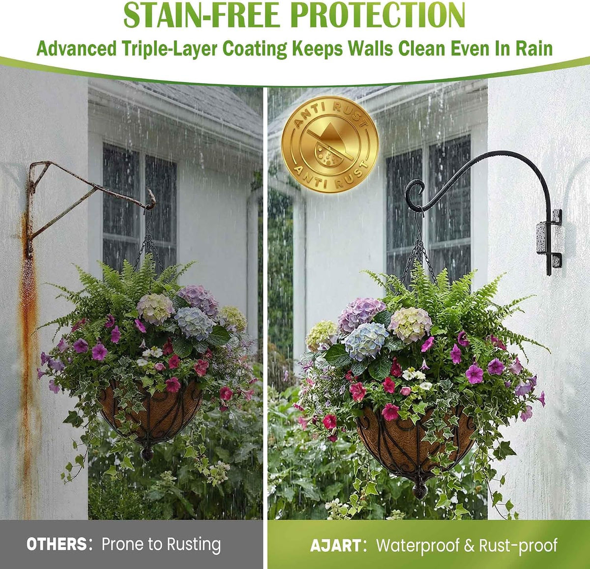Bird Feeder Hanger Outdoor: 16" Swivel Heavy Duty Wall Mount Bracket