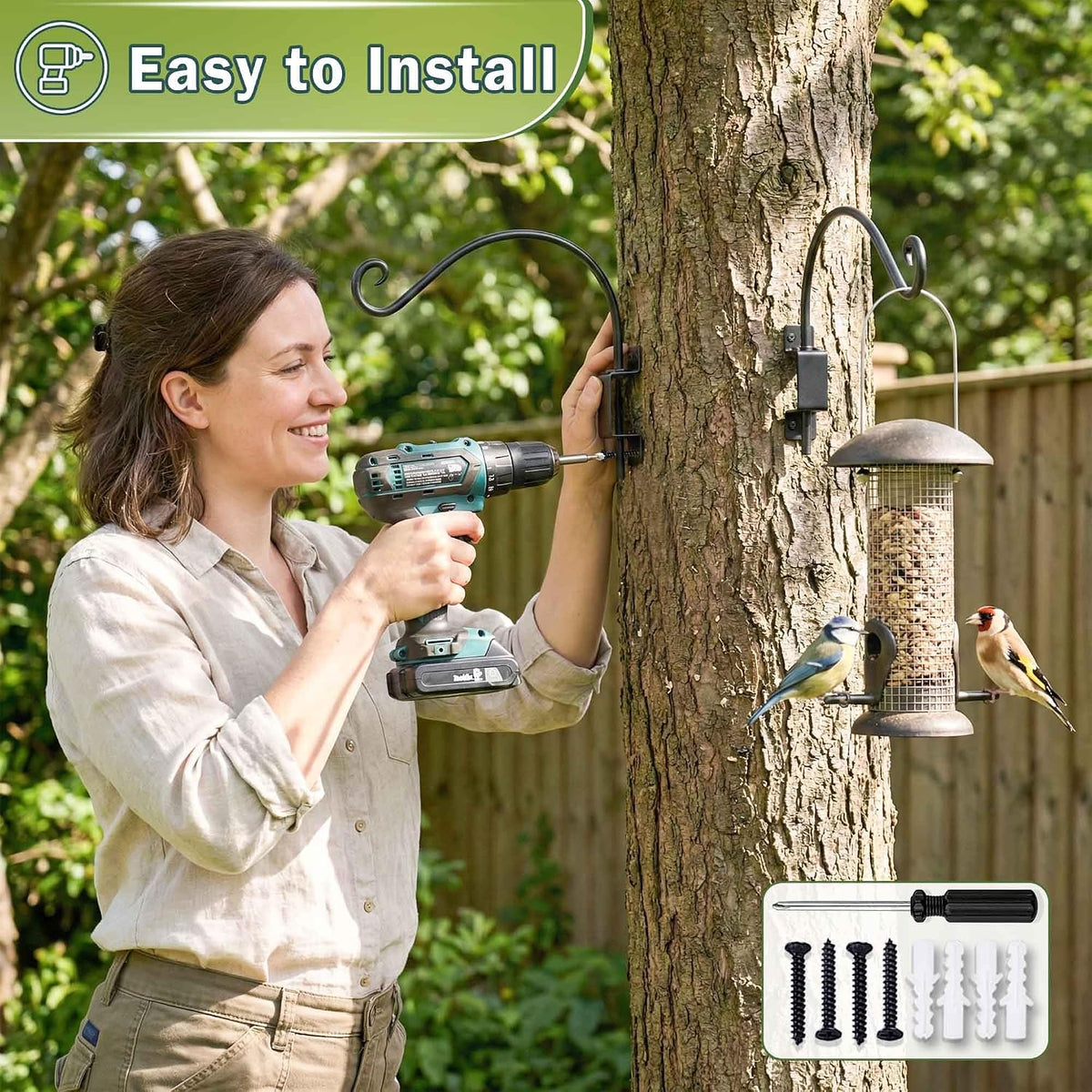 Bird Feeder Hanger Outdoor: 16" Swivel Heavy Duty Wall Mount Bracket