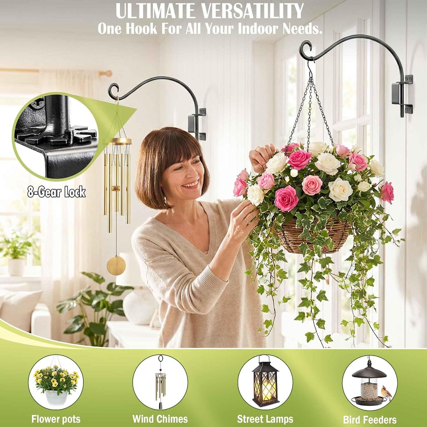 Bird Feeder Hanger Outdoor: 16" Swivel Heavy Duty Wall Mount Bracket