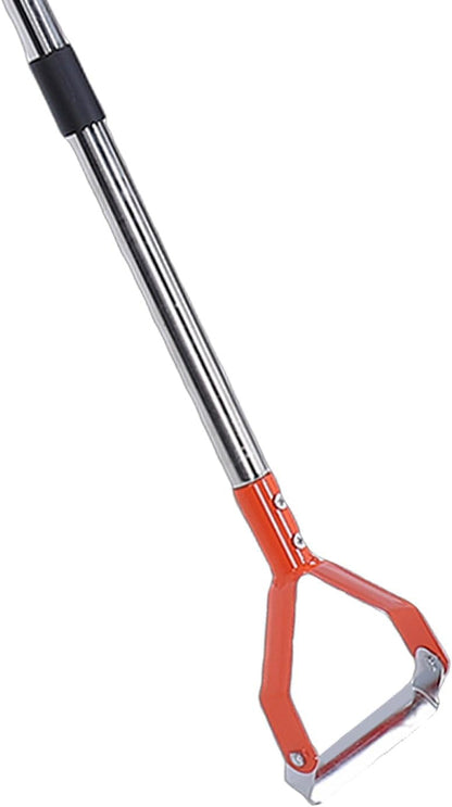 Hoe Garden Tool, 64 inch Adjustable Long Handle Heavy Duty Steel Scuffle Stirrup Action Hoes Portable Manual Weeding Tool with Accessories for Flower Beds Yards (Orange)