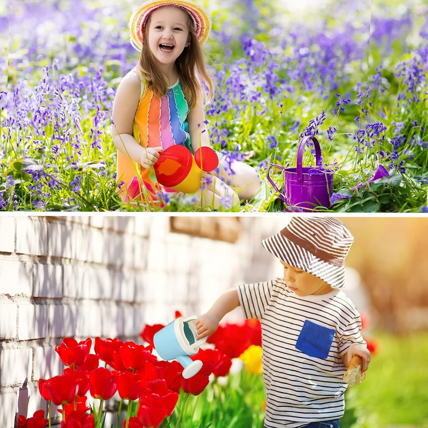 12 Pcs Mini Kids Watering Cans with Handle, Basic Style