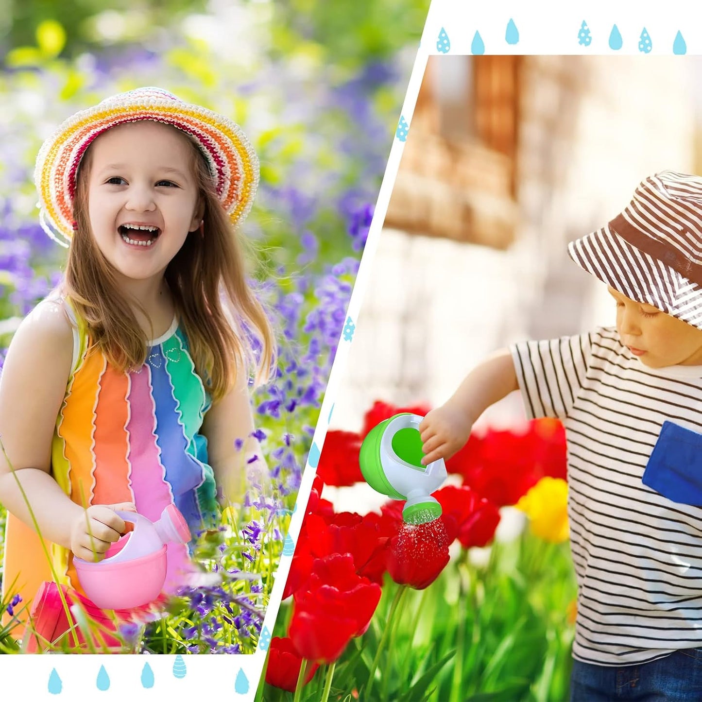 12 Pcs Mini Kids Watering Cans with Handle, Basic Style