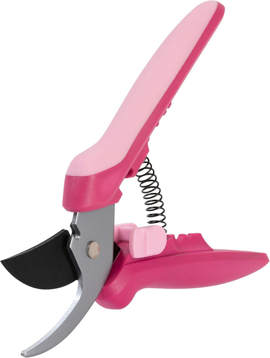 Floral Pruning Shears, Gardening Gifts for Women, Plant Cutting Scissors for Deadheading, Rose Petal Pink