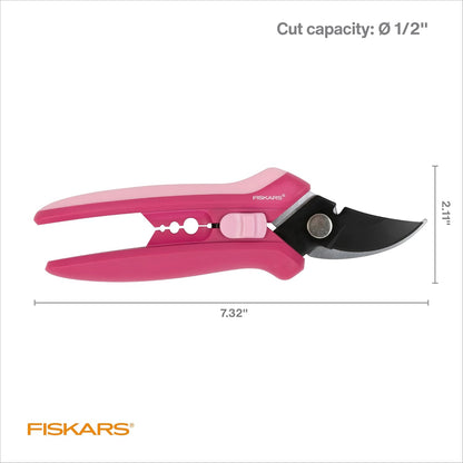Floral Pruning Shears, Gardening Gifts for Women, Plant Cutting Scissors for Deadheading, Rose Petal Pink