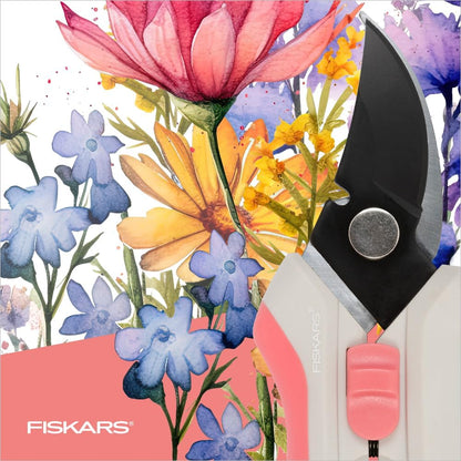Floral Pruning Shears, Gardening Gifts for Women, Plant Cutting Scissors for Deadheading, Rose Petal Pink