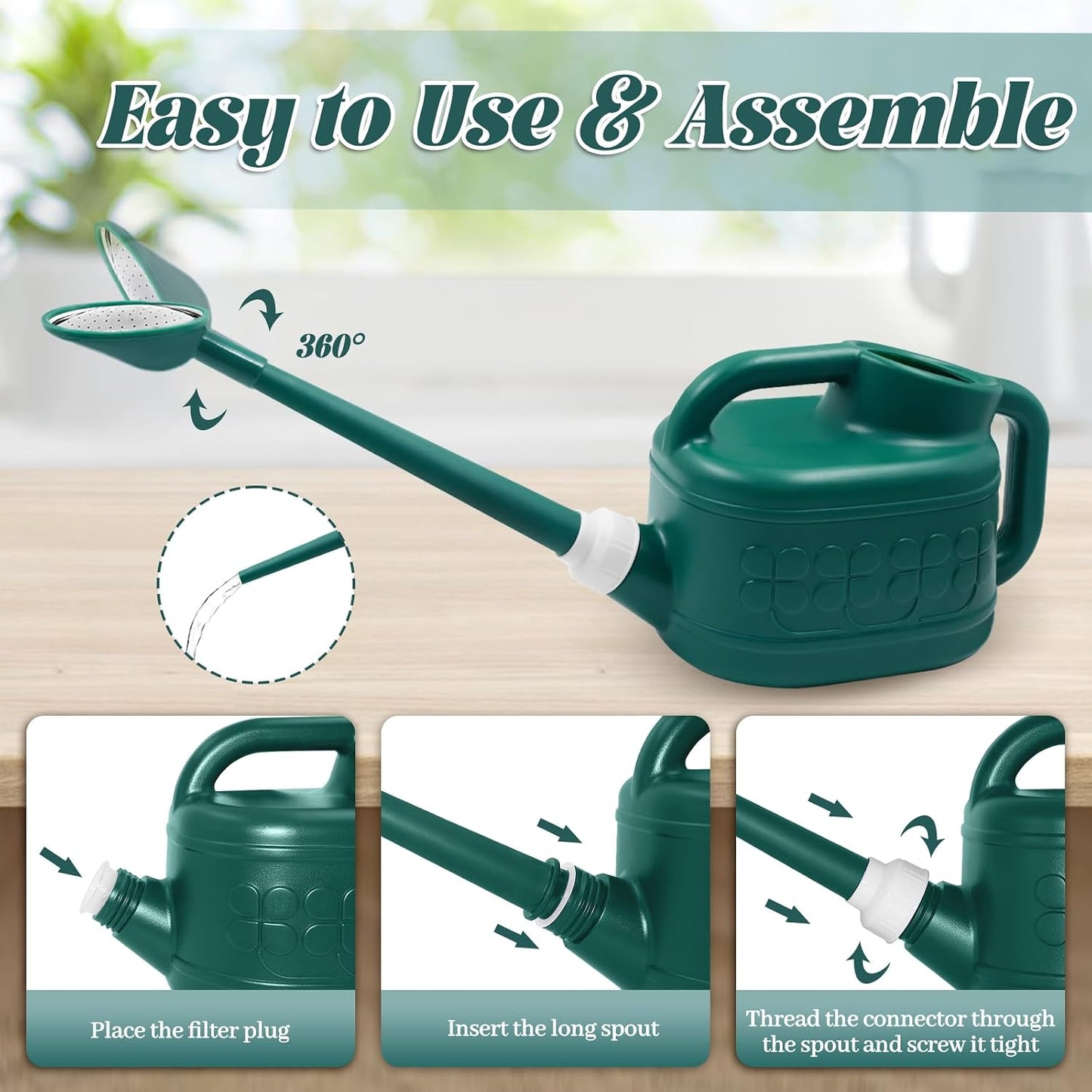 2 Gallon Watering Can, Large Garden Watering Can for Outdoor Plants