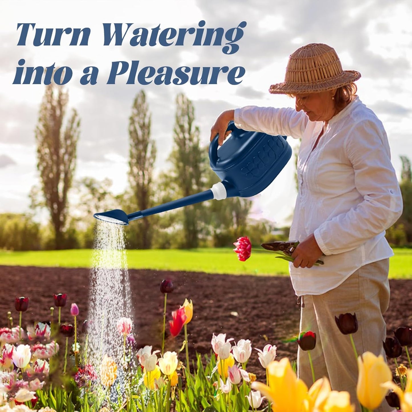 2 Gallon Watering Can, Large Garden Watering Can for Outdoor Plants