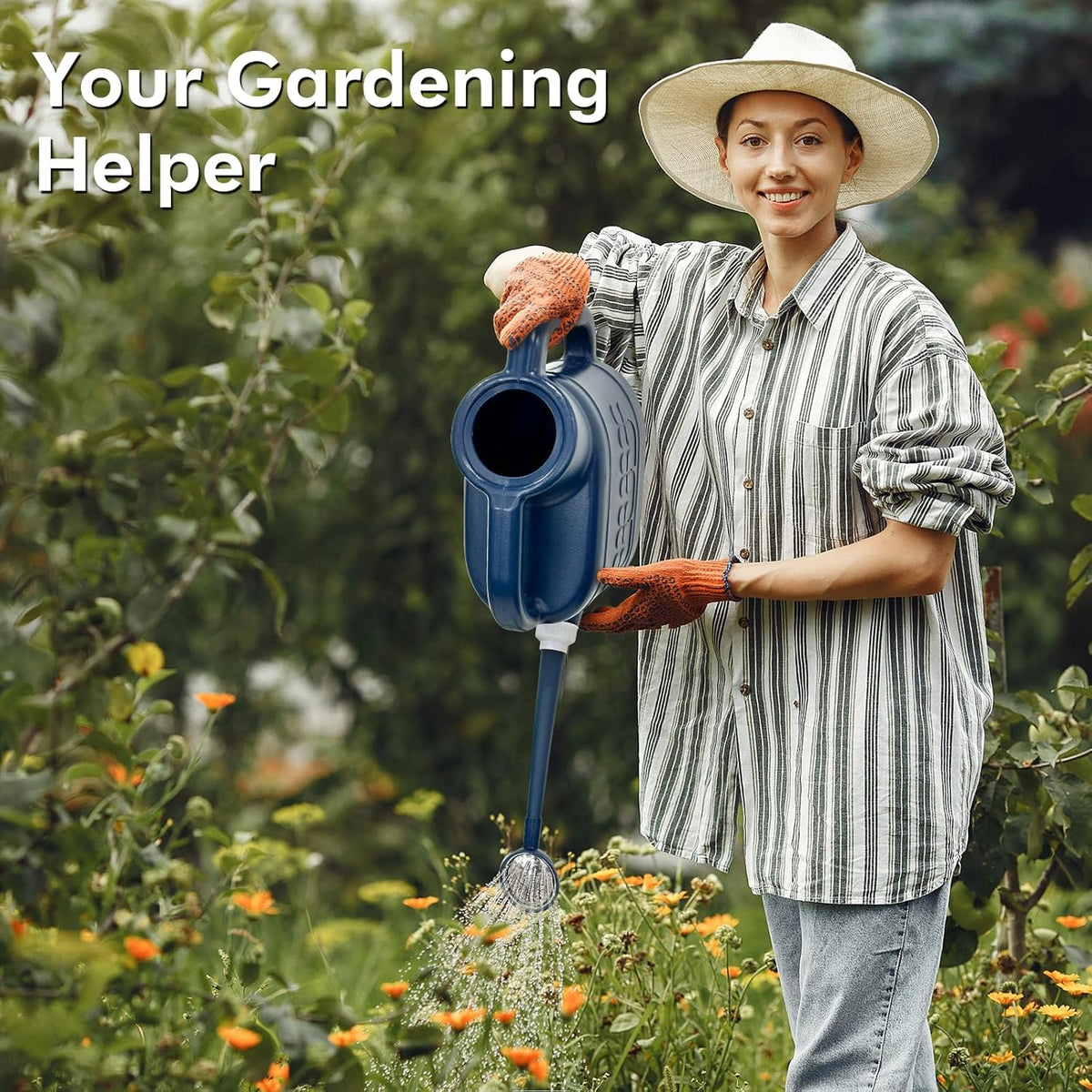 2 Gallon Watering Can, Large Garden Watering Can for Outdoor Plants