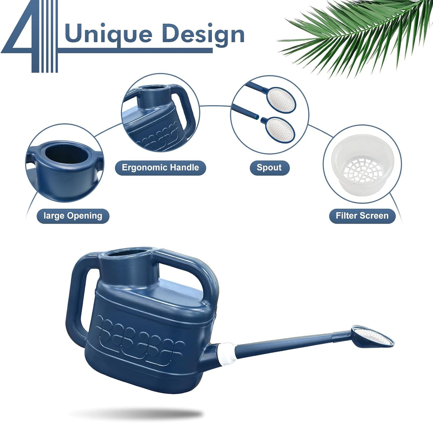 2 Gallon Watering Can, Large Garden Watering Can for Outdoor Plants