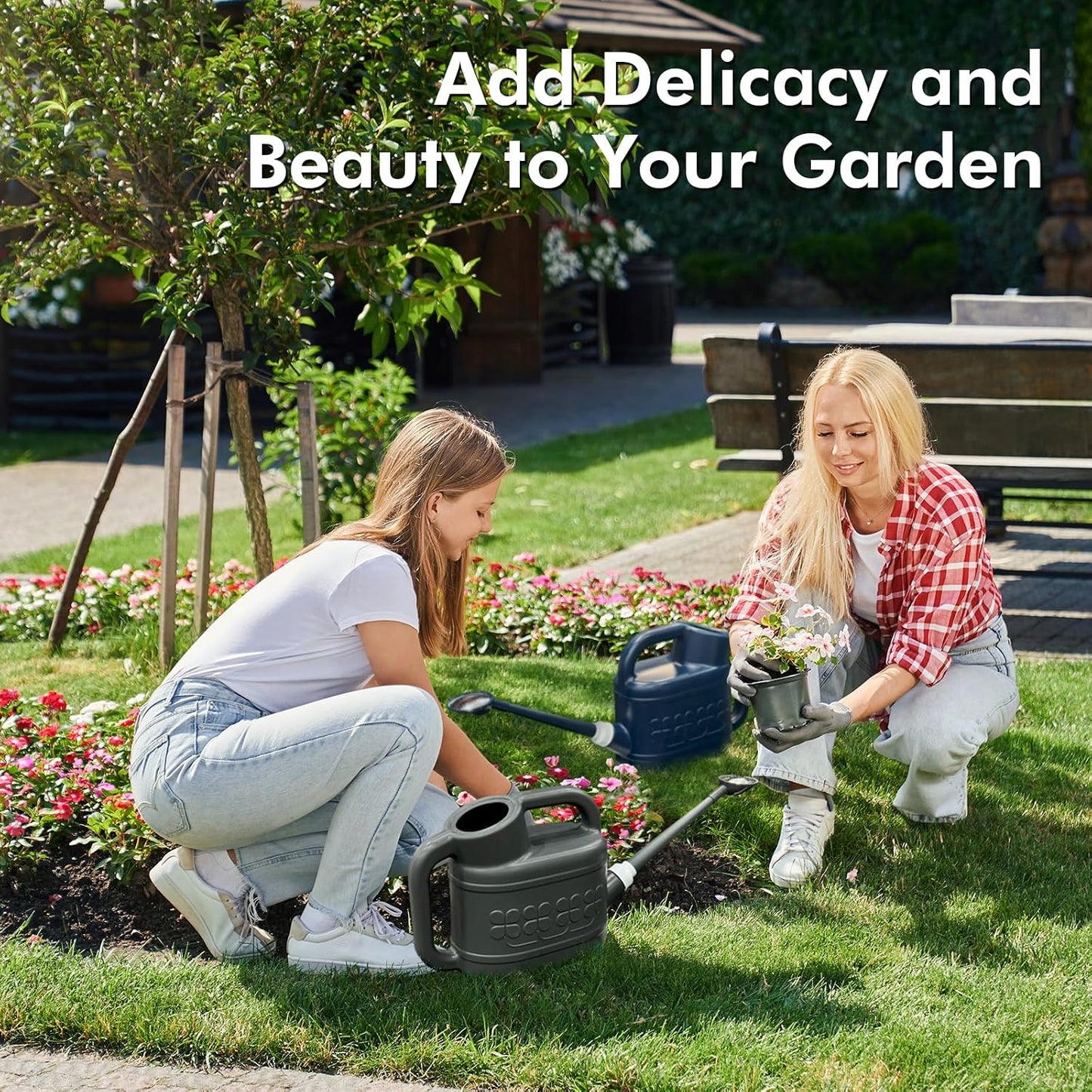 2 Gallon Watering Can, Large Garden Watering Can for Outdoor Plants