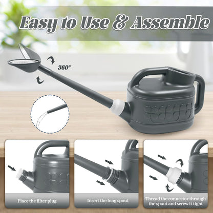 2 Gallon Watering Can, Large Garden Watering Can for Outdoor Plants