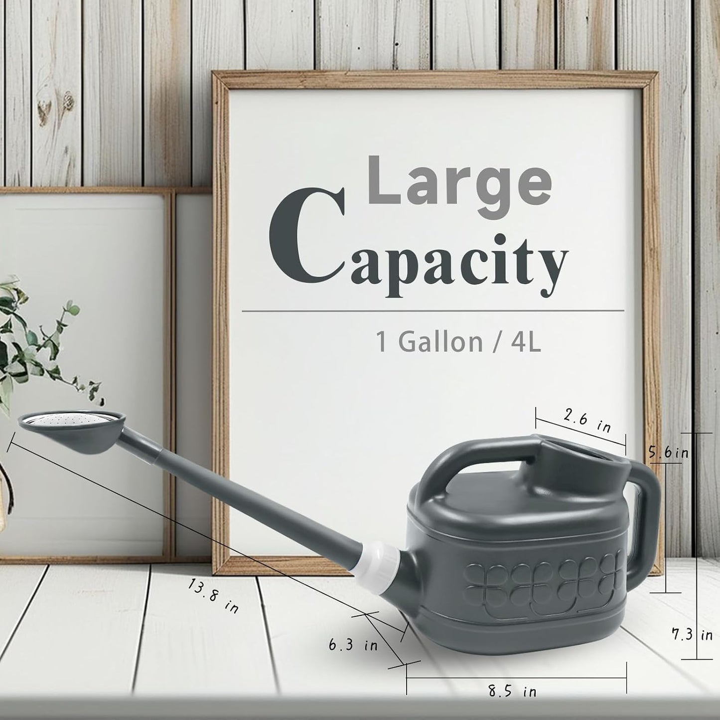 2 Gallon Watering Can, Large Garden Watering Can for Outdoor Plants