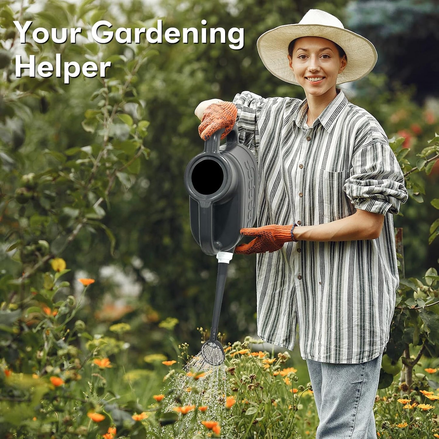 2 Gallon Watering Can, Large Garden Watering Can for Outdoor Plants