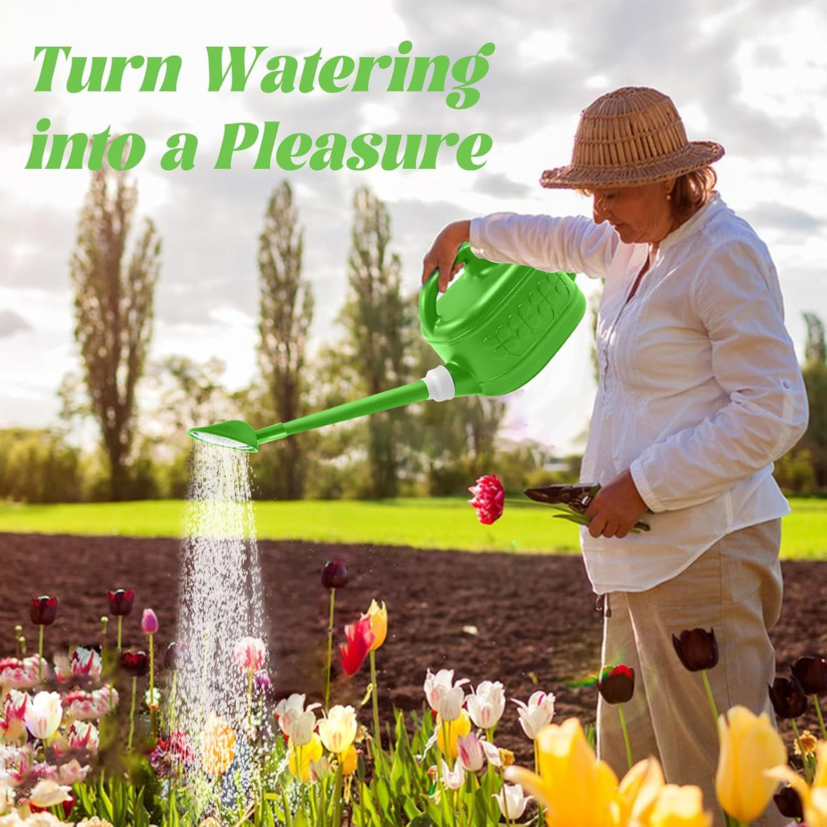 2 Gallon Watering Can, Large Garden Watering Can for Outdoor Plants