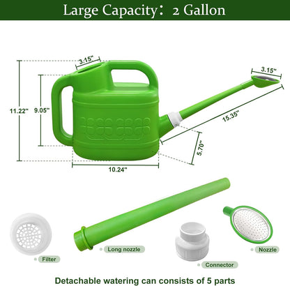 2 Gallon Watering Can, Large Garden Watering Can for Outdoor Plants
