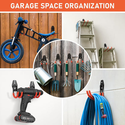 Garage Hooks, Anti-Slip Heavy Duty Wall Mount Hooks, 32-Pack