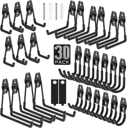 Garage Hooks, Anti-Slip Heavy Duty Wall Mount Hooks, 32-Pack