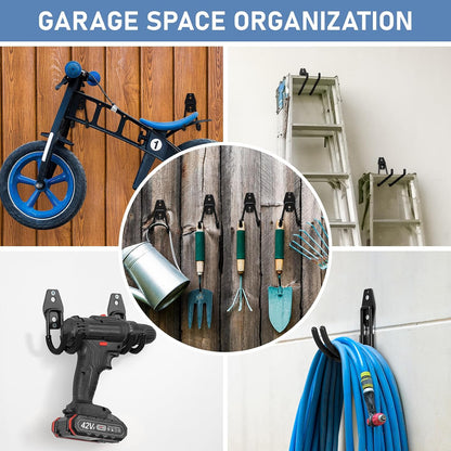 Garage Hooks, Anti-Slip Heavy Duty Wall Mount Hooks, 32-Pack