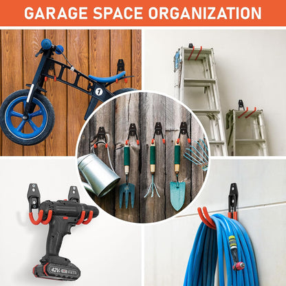 Garage Hooks, Anti-Slip Heavy Duty Wall Mount Hooks, 32-Pack