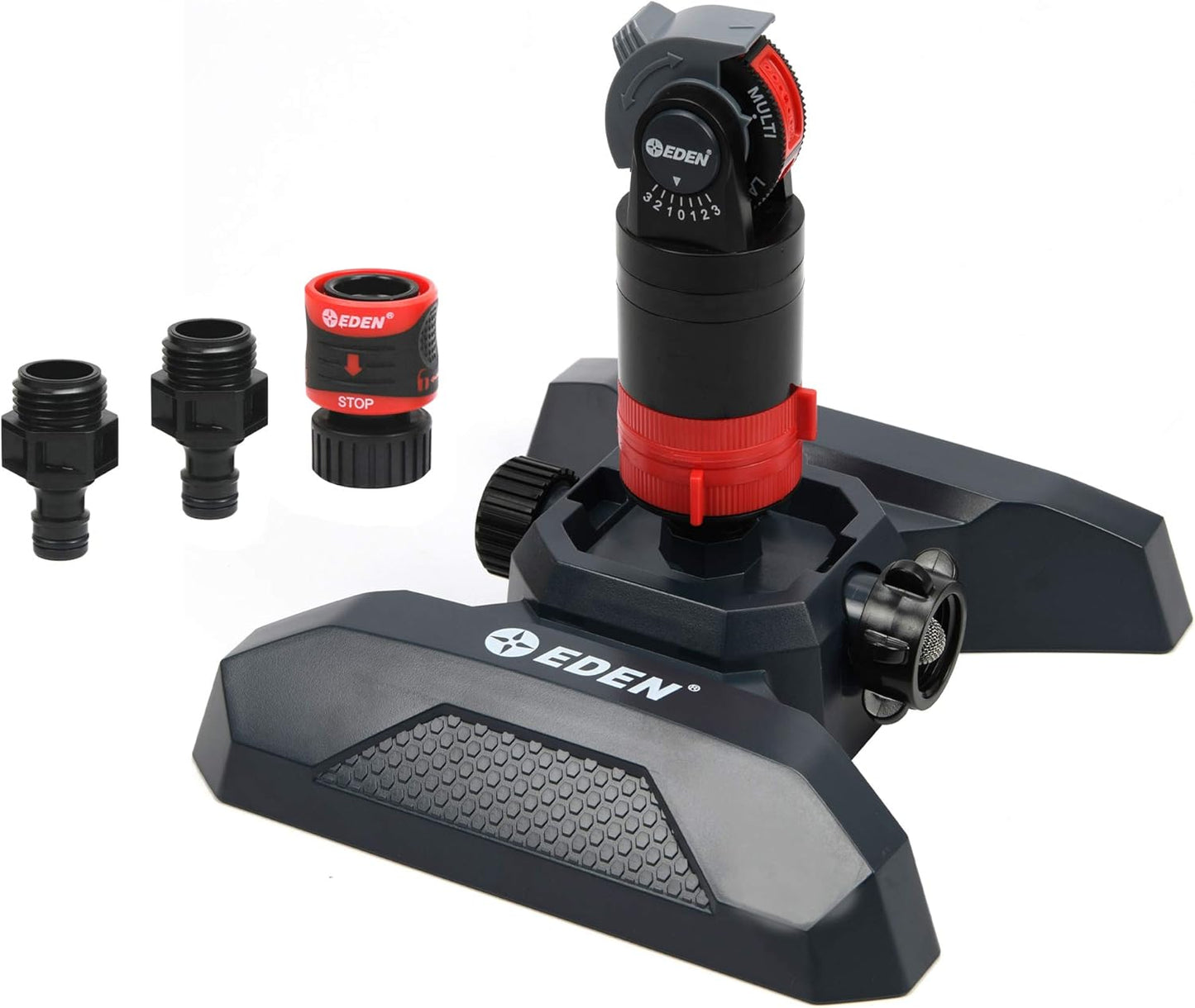 94124 Multi Pattern Turbo Gear Drive Sprinkler Plus One-Direction Misting System, with Quick Connect Set, 5-360 Degree Coverage
