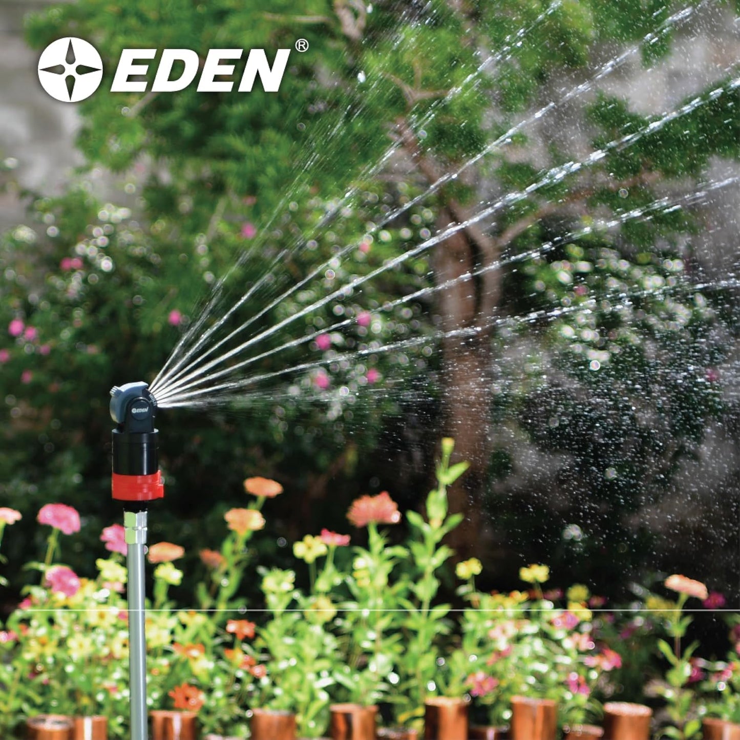 94124 Multi Pattern Turbo Gear Drive Sprinkler Plus One-Direction Misting System, with Quick Connect Set, 5-360 Degree Coverage
