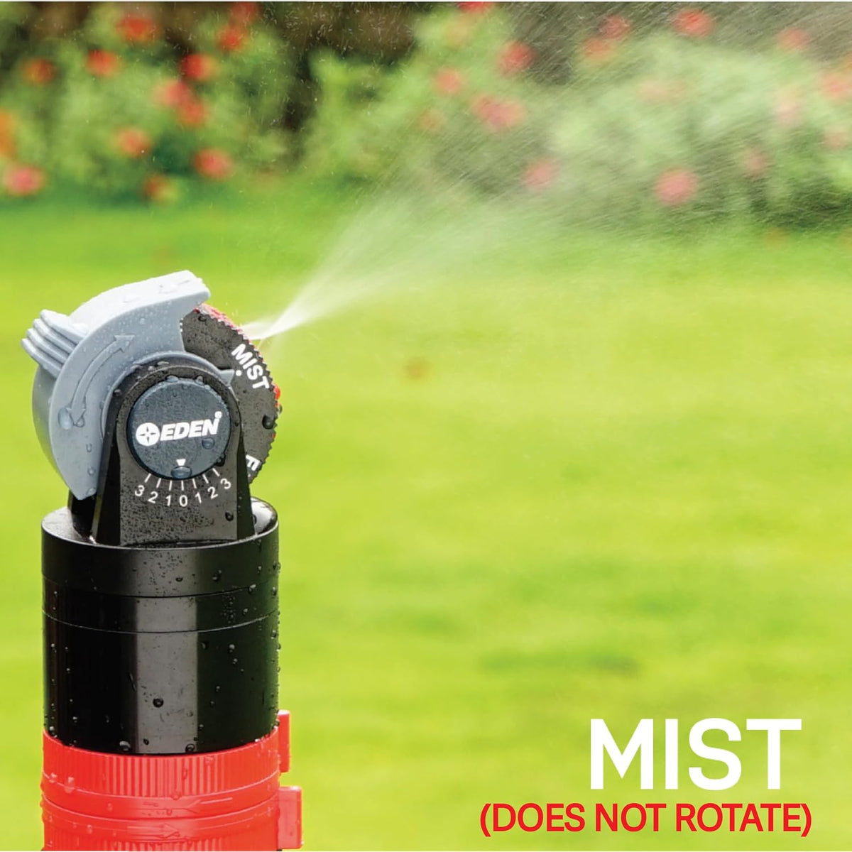 94124 Multi Pattern Turbo Gear Drive Sprinkler Plus One-Direction Misting System, with Quick Connect Set, 5-360 Degree Coverage