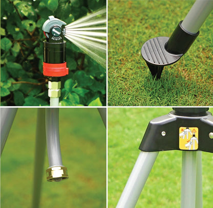 94124 Multi Pattern Turbo Gear Drive Sprinkler Plus One-Direction Misting System, with Quick Connect Set, 5-360 Degree Coverage