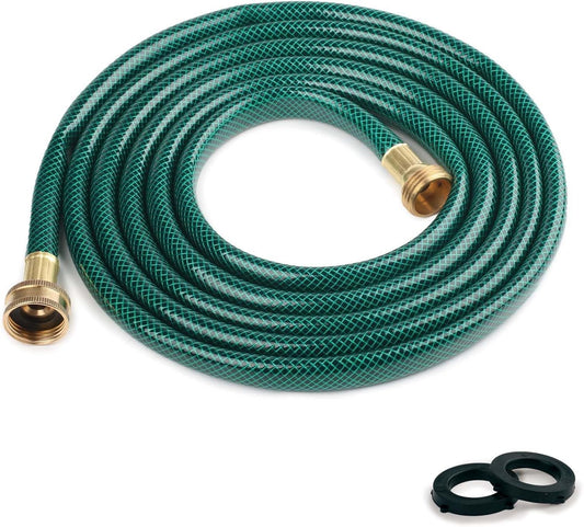 15FT 1/2-Inch Style PVC Garden Hose with Brass GHT Fittings