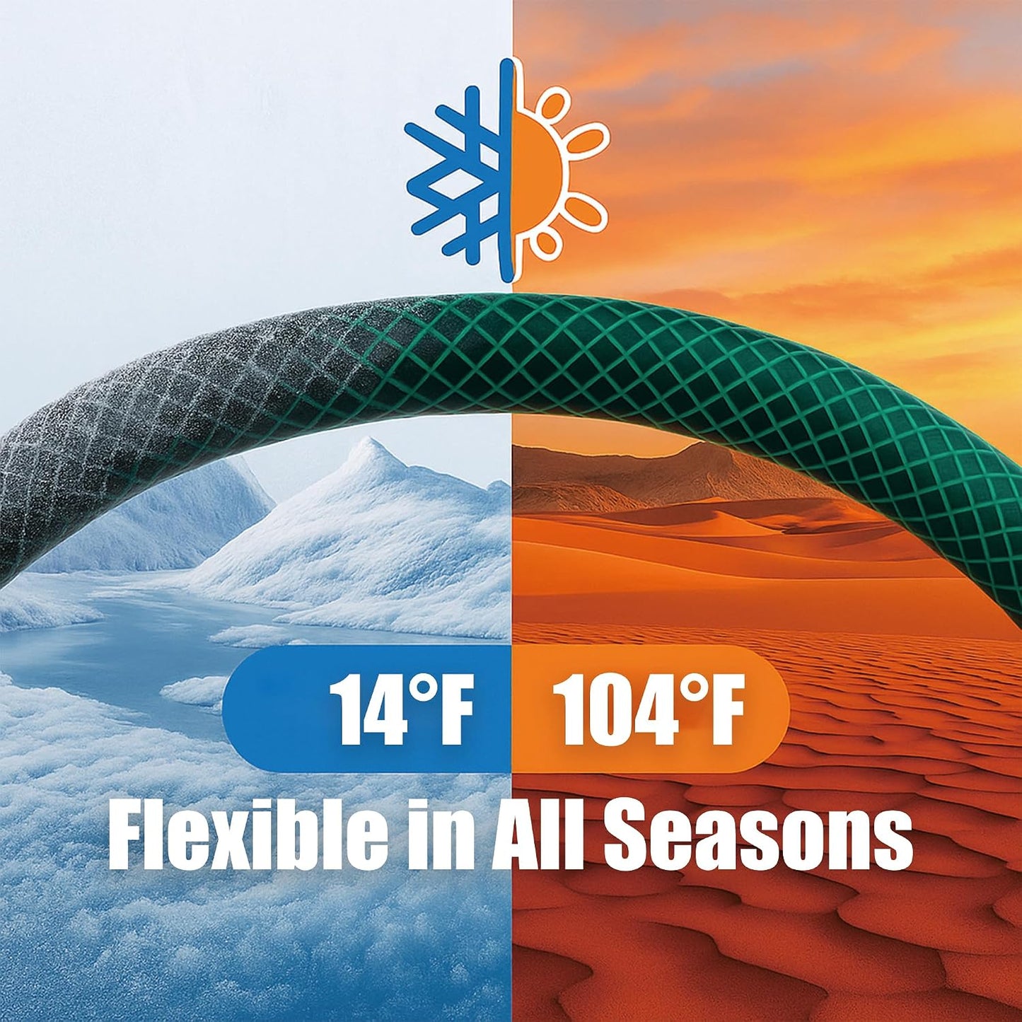 15FT 1/2-Inch Style PVC Garden Hose with Brass GHT Fittings