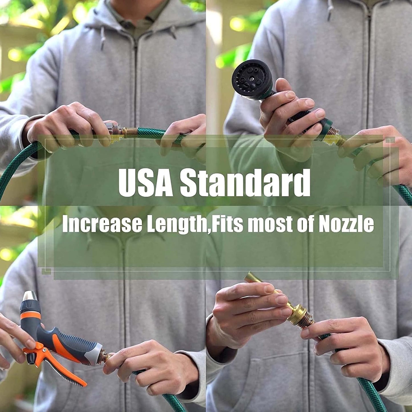 15FT 1/2-Inch Style PVC Garden Hose with Brass GHT Fittings