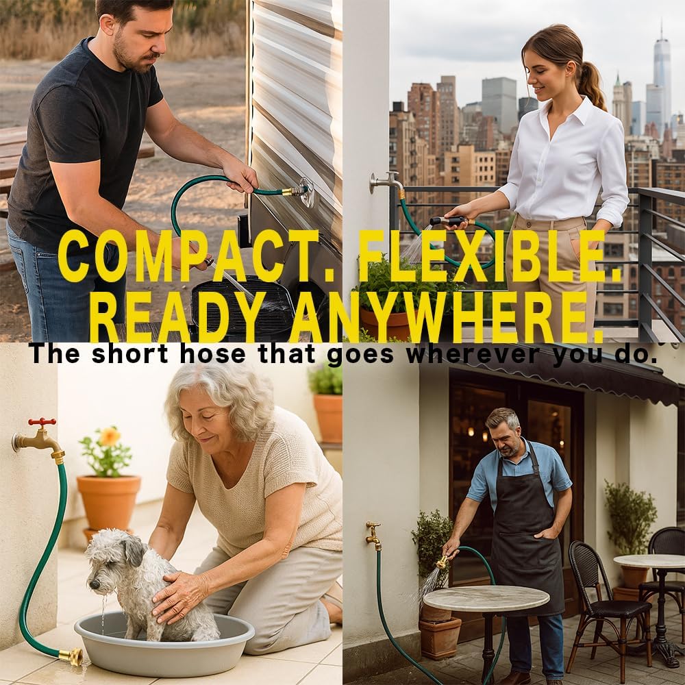 15FT 1/2-Inch Style PVC Garden Hose with Brass GHT Fittings