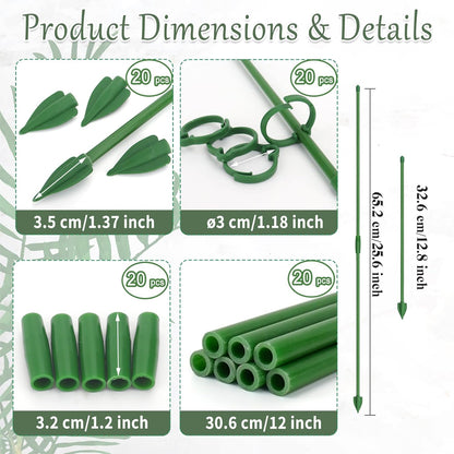 Plant Stakes, 20 Pcs Plant Sticks Stakes Support