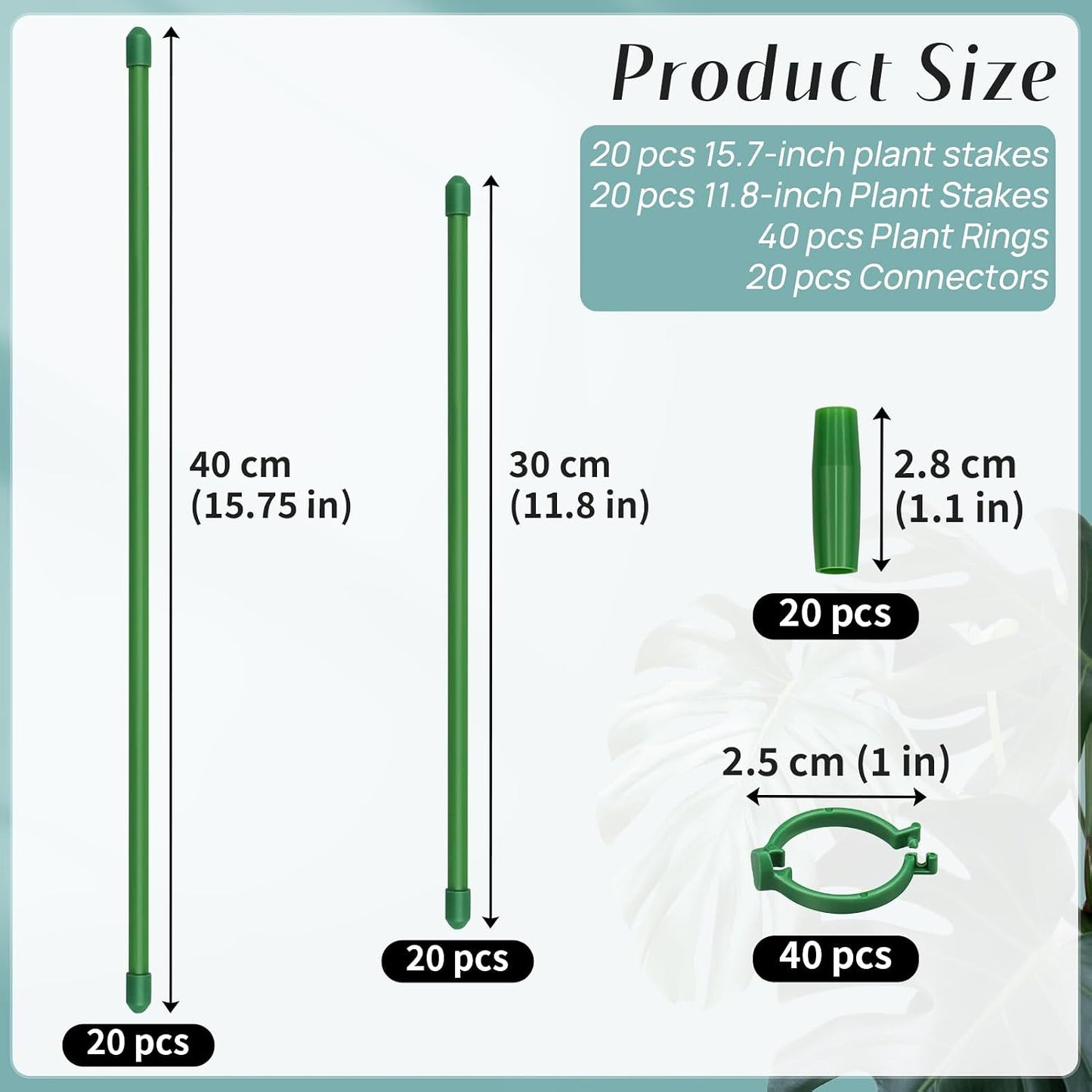 Plant Stakes, 20 Pcs Plant Sticks Stakes Support