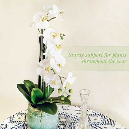 Plant Stakes Acrylic Clear Sticks 20 Pcs with Twist Ties
