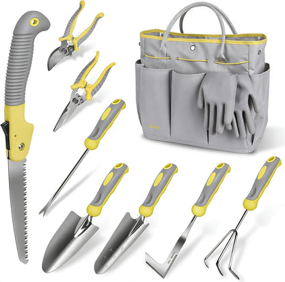 10Pcs Heavy Duty Stainless Steel Garden Hand Tools Set for Planting