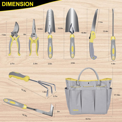 10Pcs Heavy Duty Stainless Steel Garden Hand Tools Set for Planting