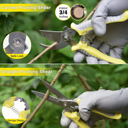 10Pcs Heavy Duty Stainless Steel Garden Hand Tools Set for Planting