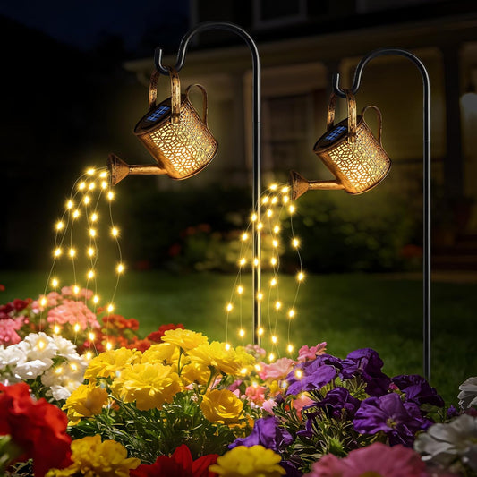 2Pack Solar Watering Can Lights, Solar Light Outdoor Decorative, Warm White