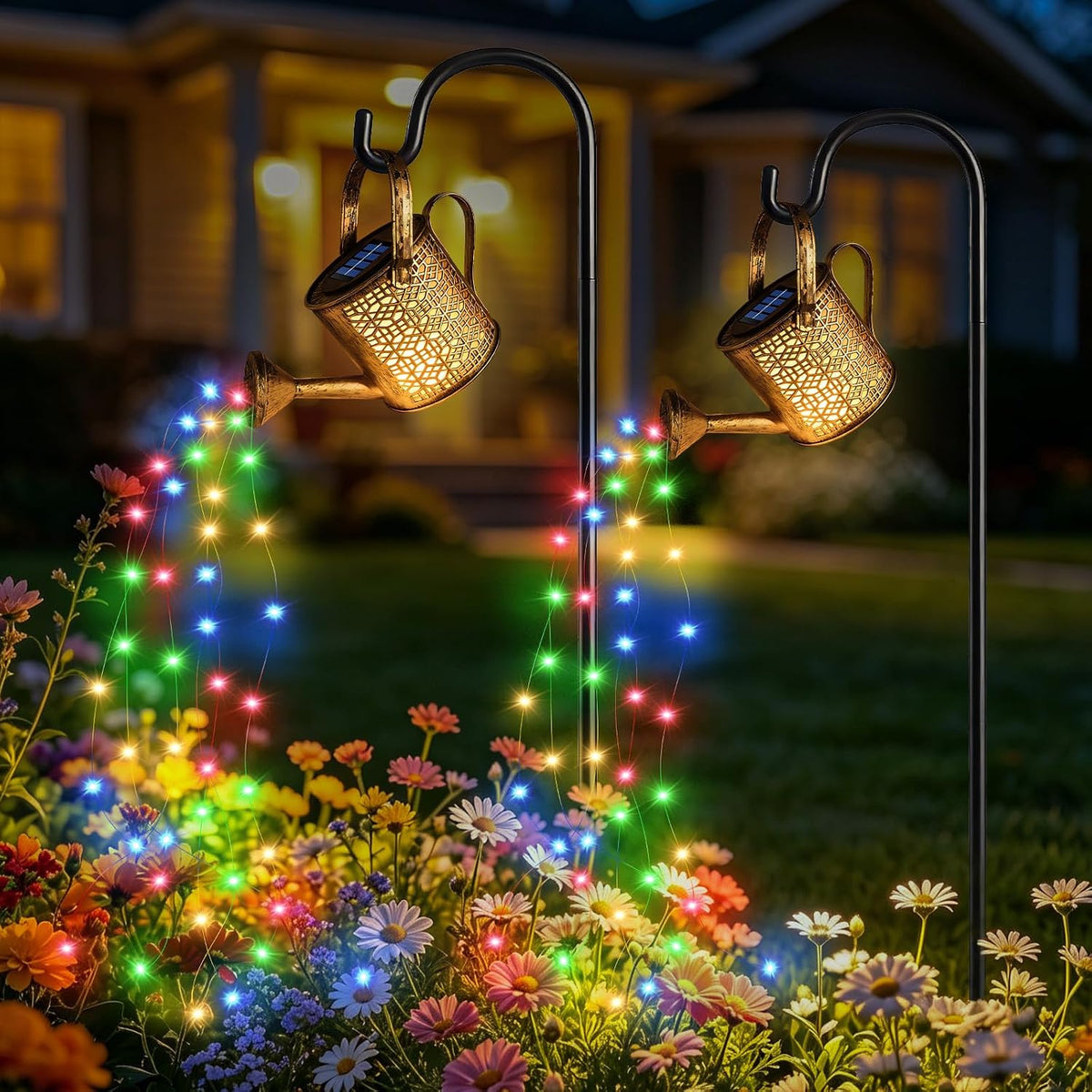 2Pack Solar Watering Can Lights, Solar Light Outdoor Decorative, Warm White
